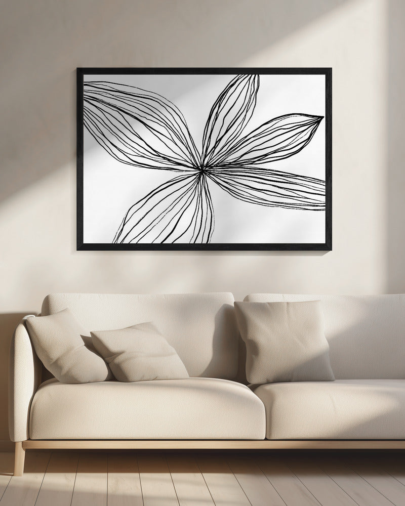 Minimalist Black and White Petals | Canvas
