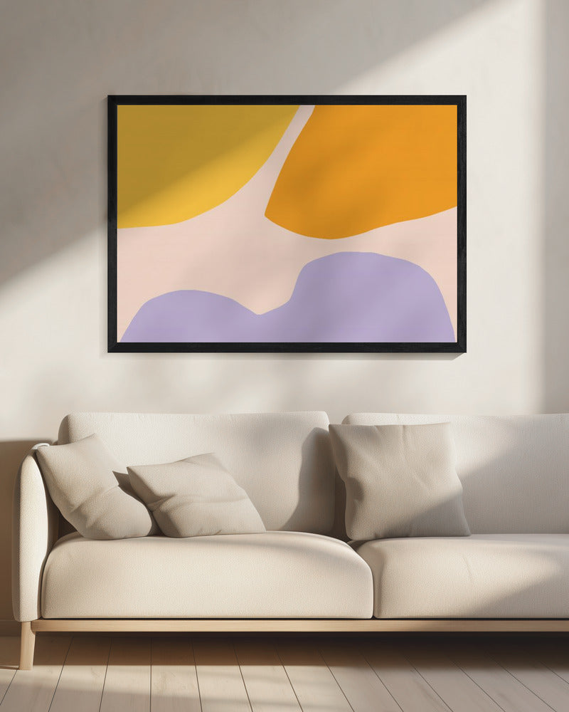 Soft Pastel Shapes in Yellow Orange and Purple | Canvas