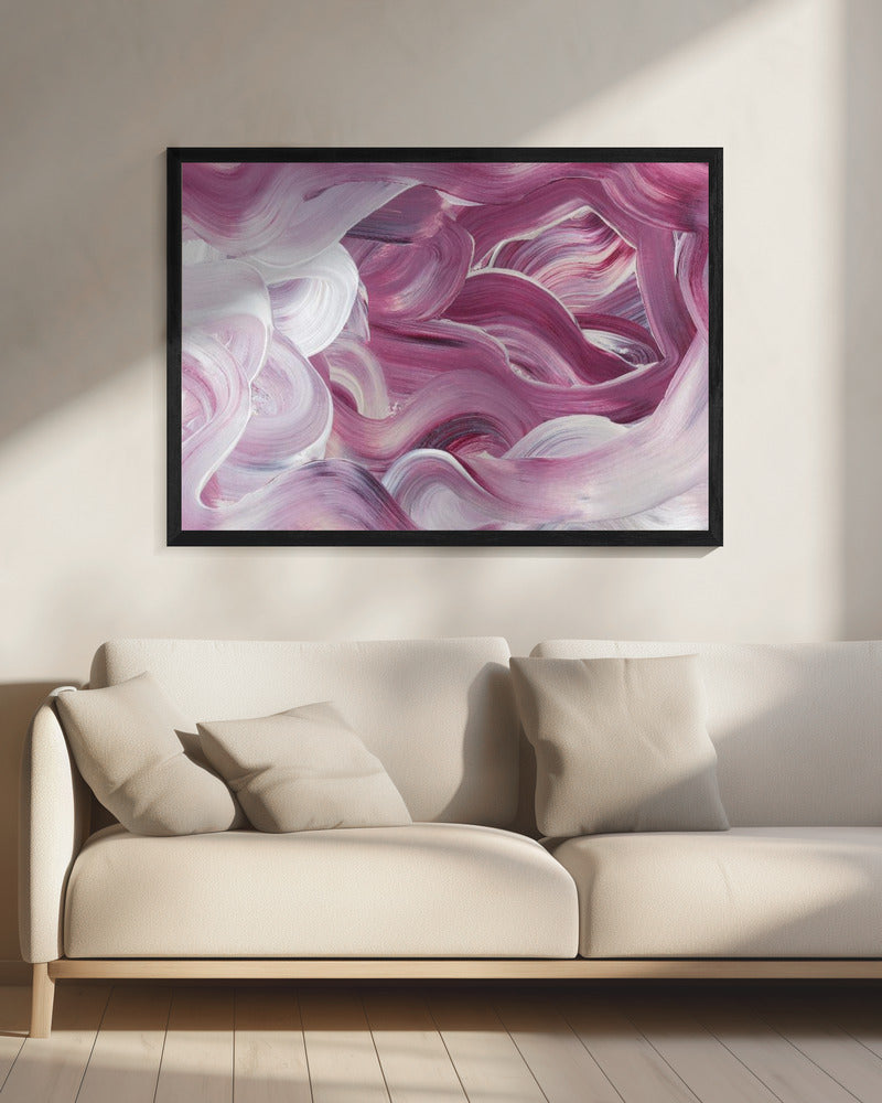 Expressive Pink and White Brushstrokes | Canvas