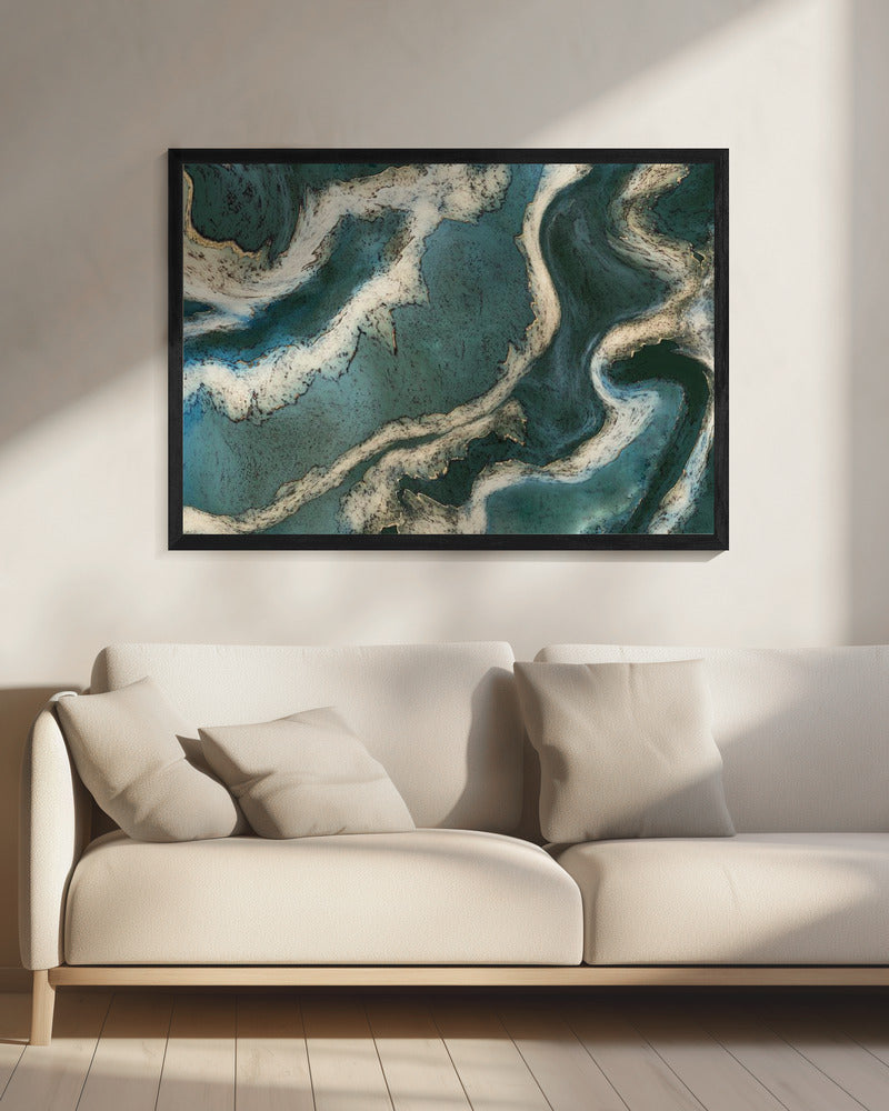 Alcohol Ink Green Gold | Canvas