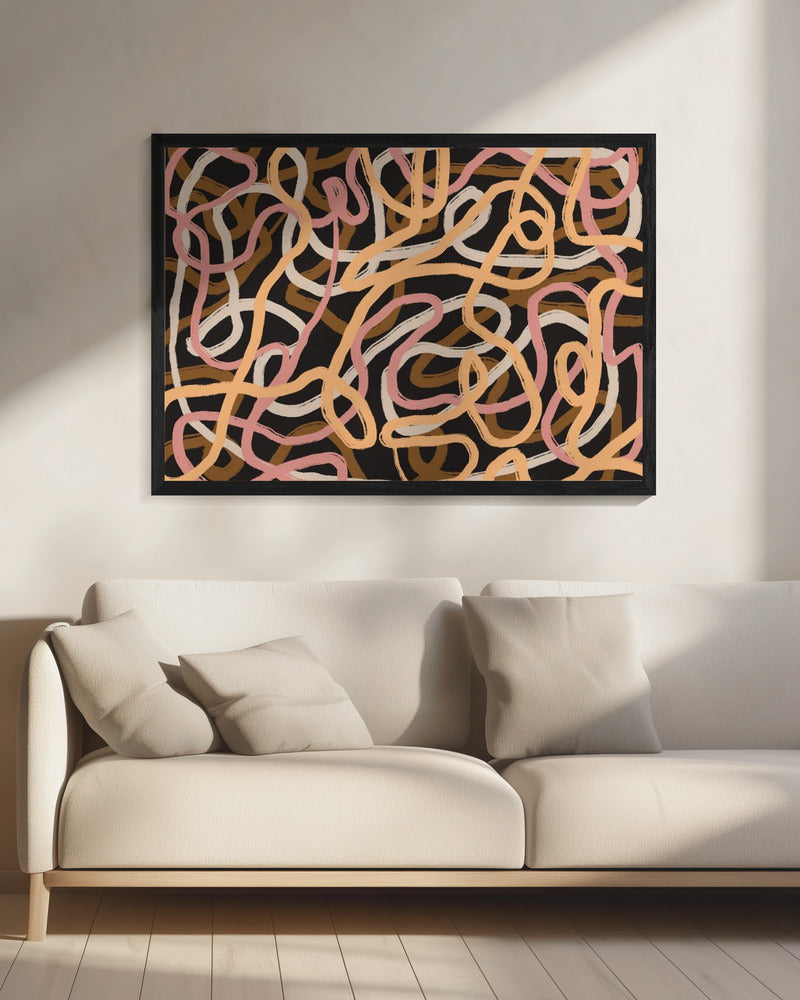 Tangled Array Of Colorful Lines | Canvas