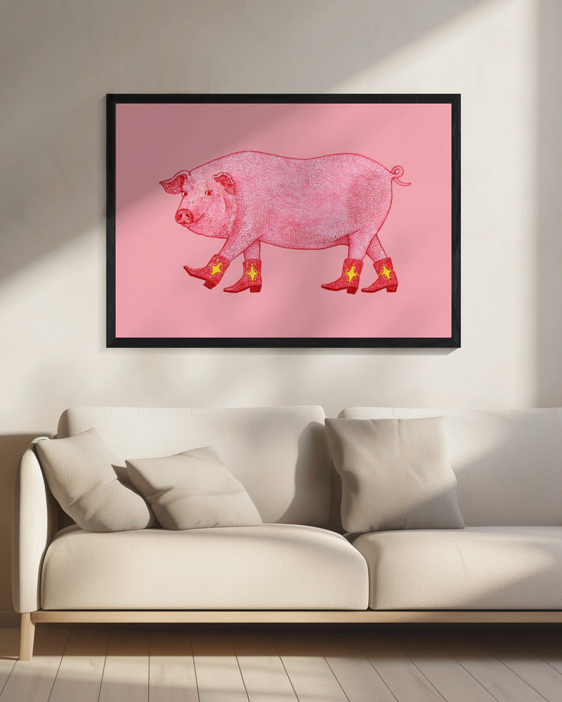 Marjorie the Cowgirl Pig | Canvas