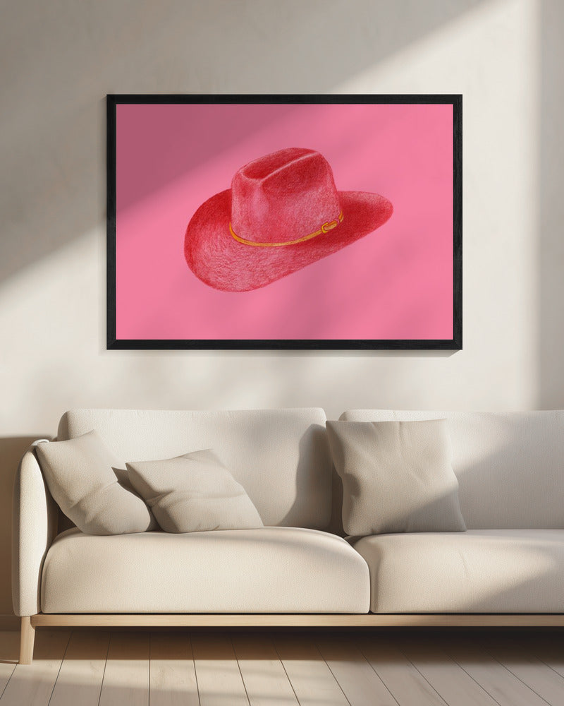 Red Stetson On Pink | Canvas