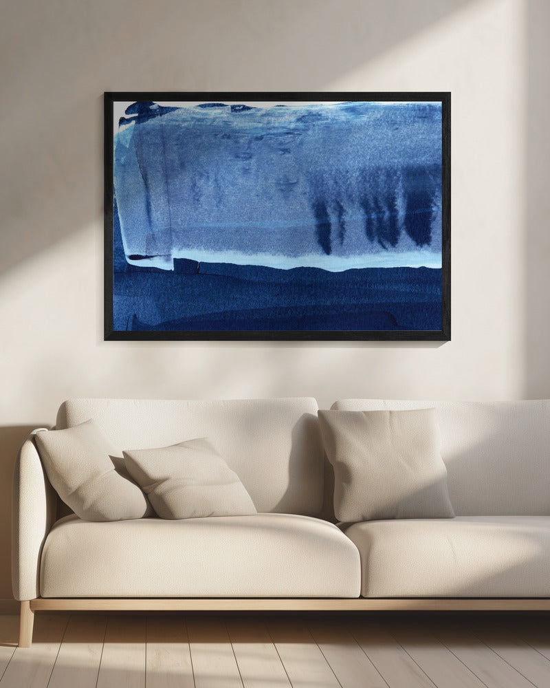 Blue Texture Flowing Vertical Lines | Canvas