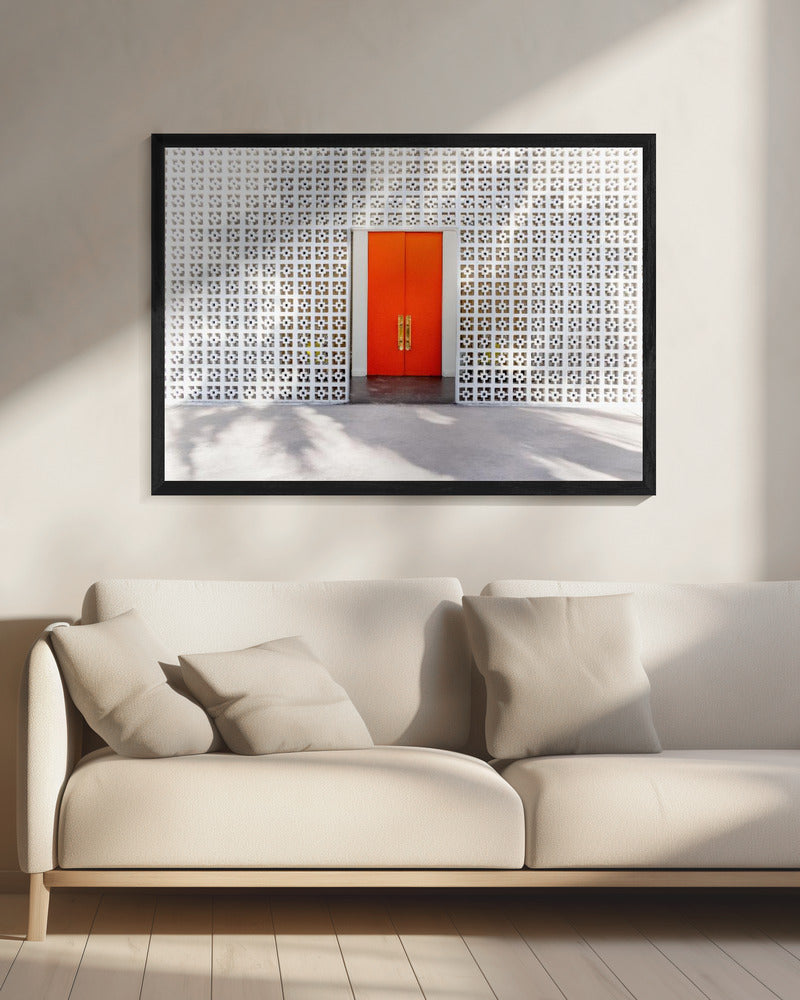 Parker Orange Doors and Breezeblock Wall | Canvas