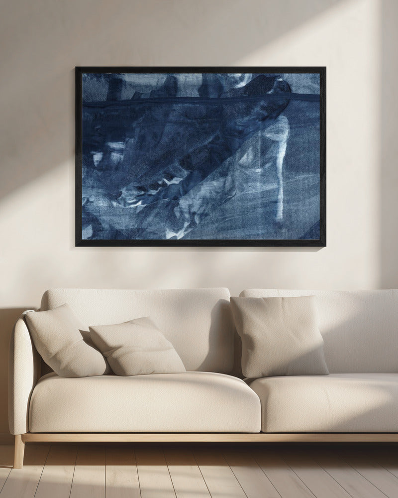 Blue Texture Flowing Vertical Lines | Canvas