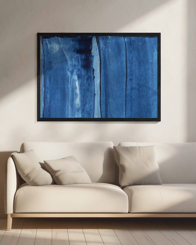 Blue Texture Flowing Vertical Lines | Canvas