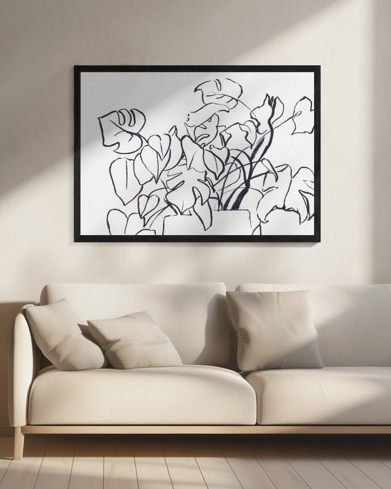 Black and White Monstera Small | Canvas
