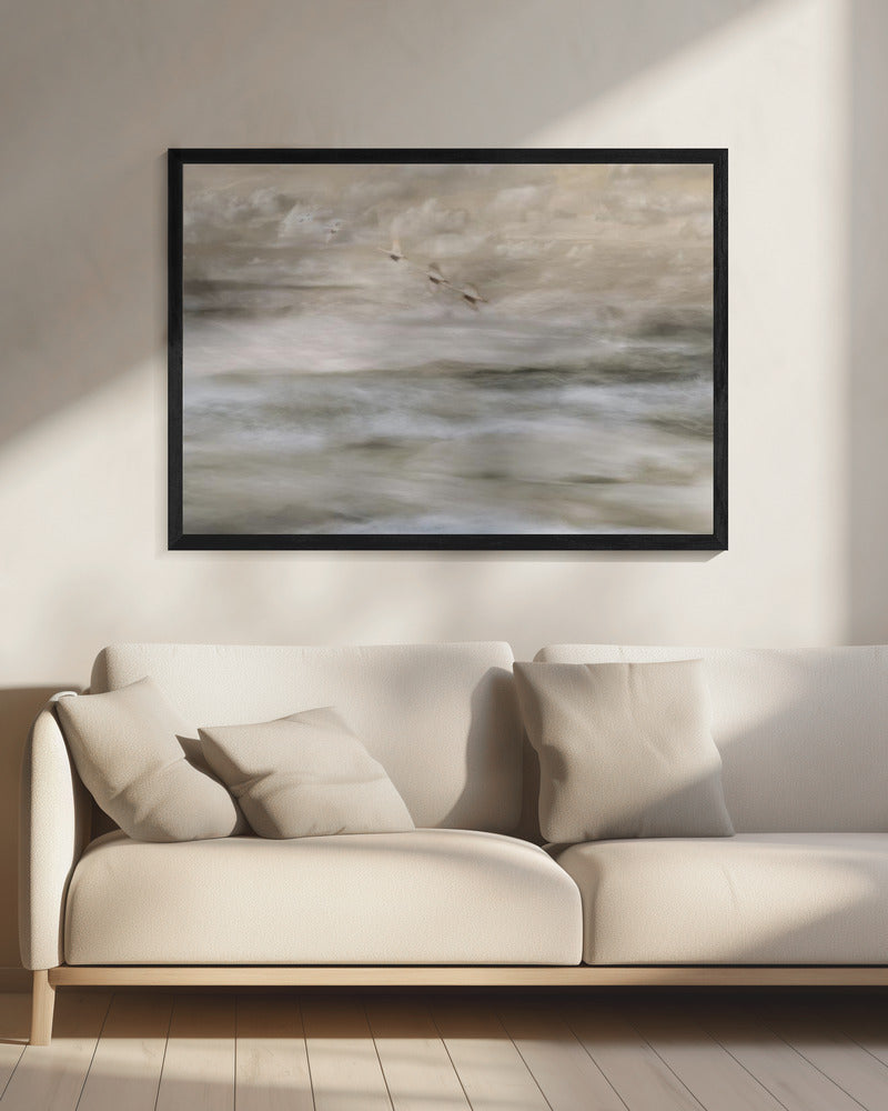 Swans over sea | Canvas