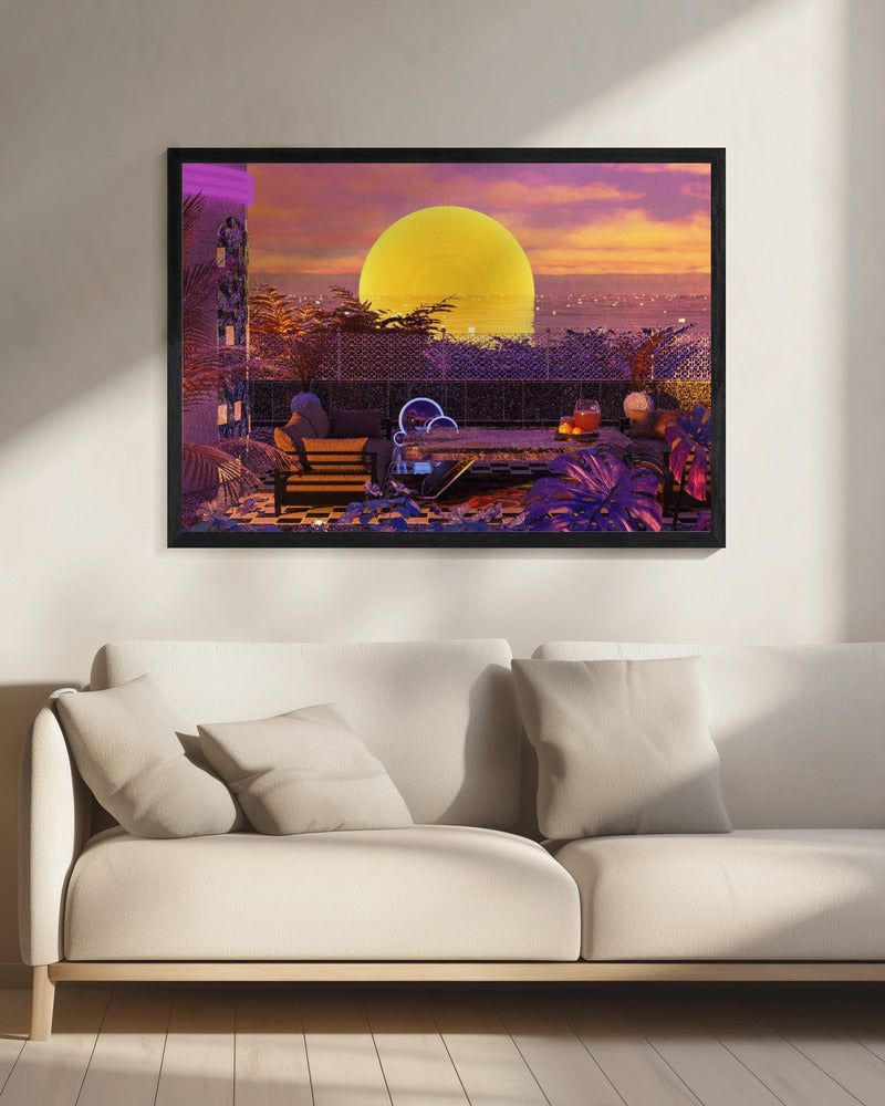Retro Futurism Vaporwave Sunset | Canvas