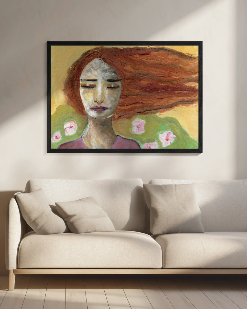 Lady dreaming in the wind. | Canvas