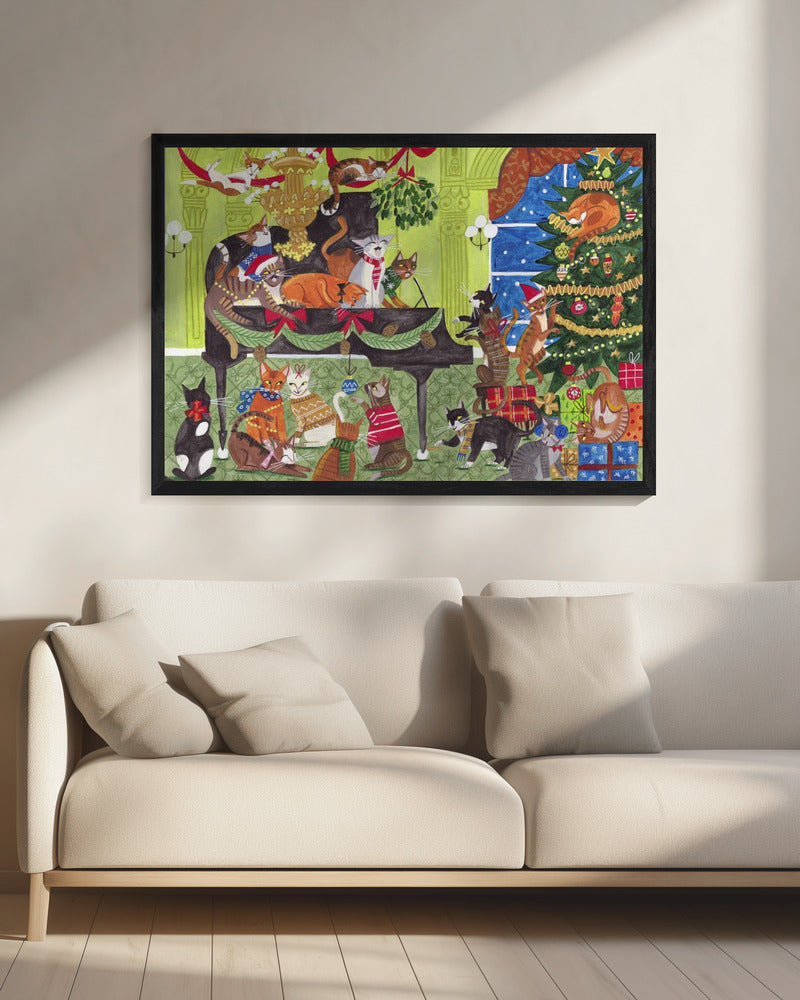 Cats playing piano | Canvas