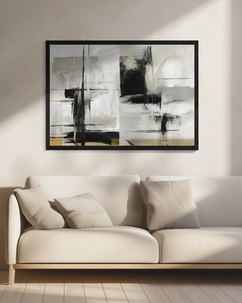 Present Future Black and White Abstract Textures 1 | Canvas