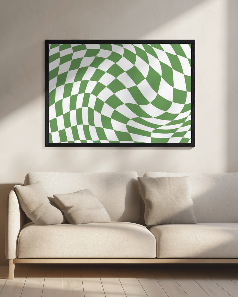 Green Checkerboard | Canvas
