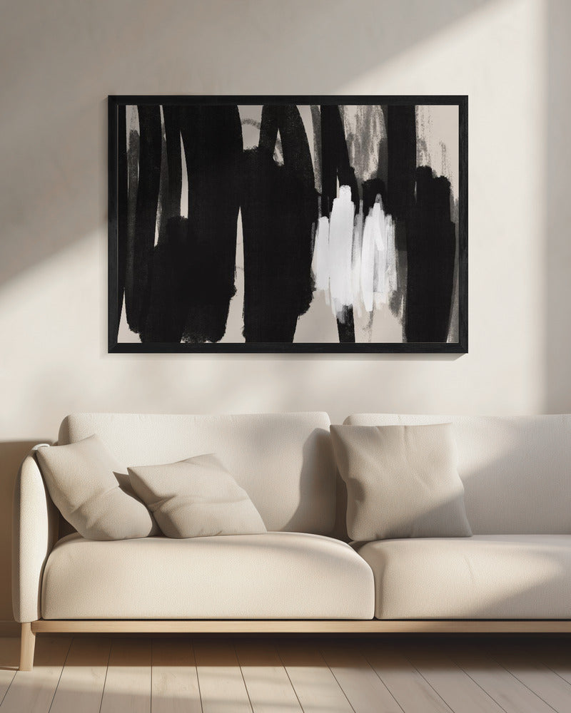 Expressive Black and White Brushstrokes | Canvas