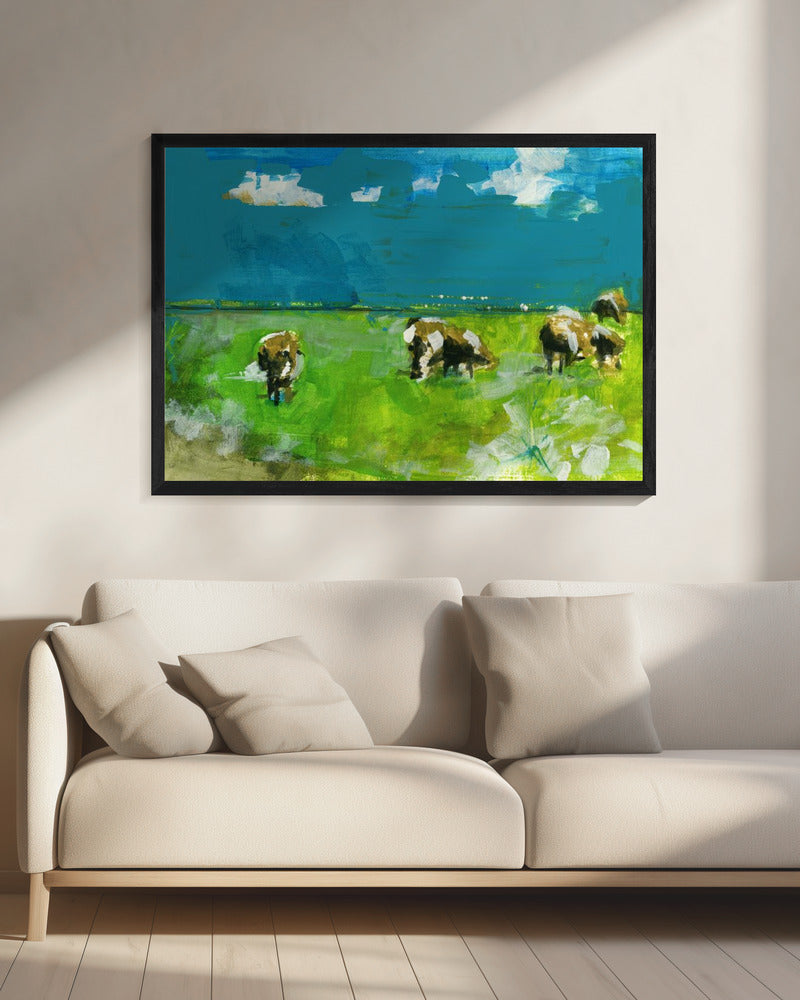 Cows In Landscape Print No 2 | Canvas