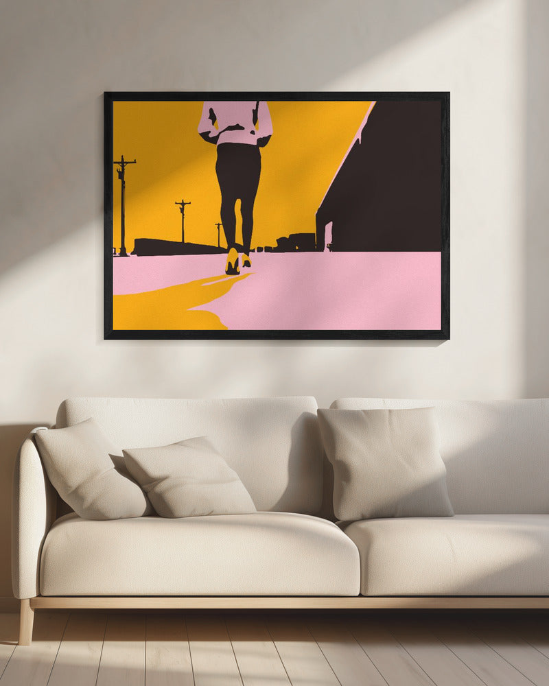 Silhouette of a Woman Walking | Canvas