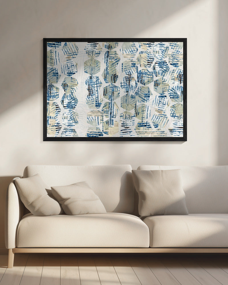 Cornish Blue Hexagons 5 | Canvas