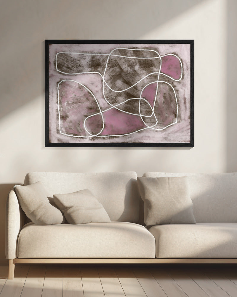 Pastel pink line drawing | Canvas