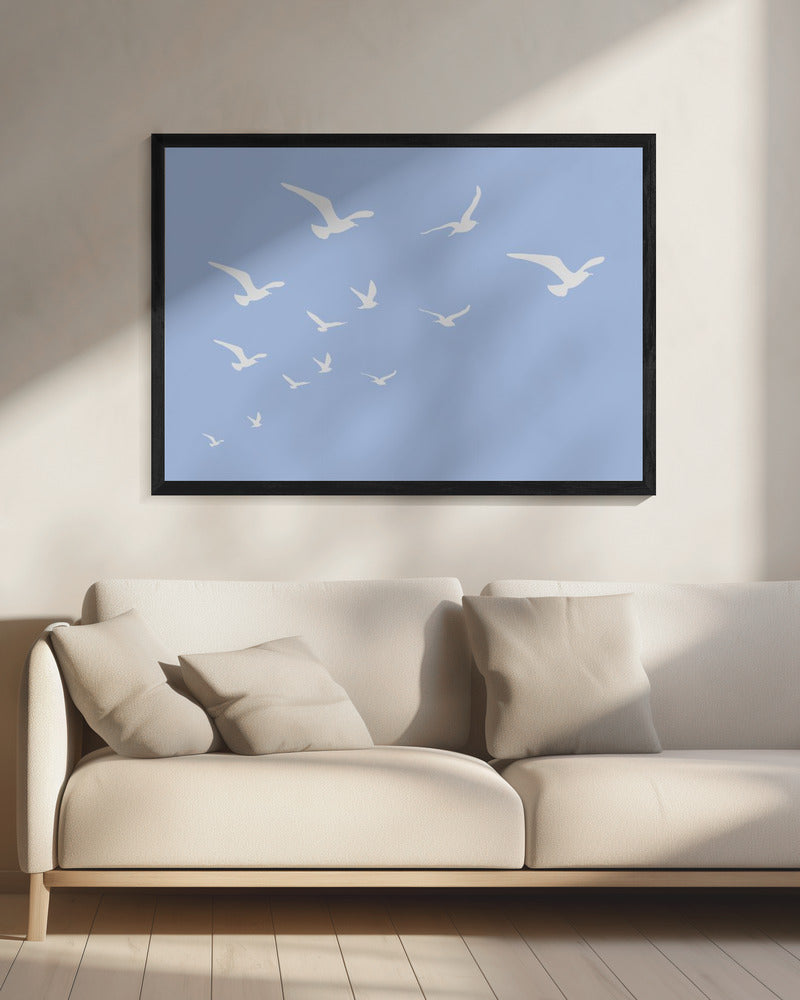 Seagulls Blue Background | Canvas