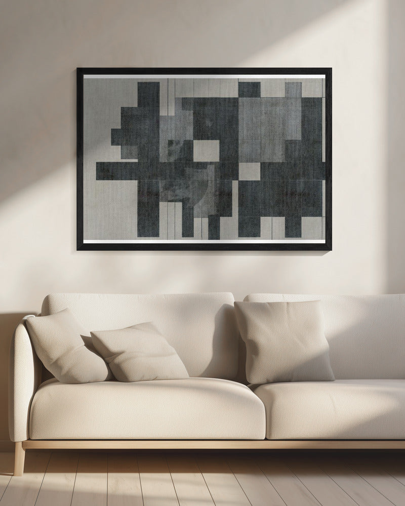 Mid Century Modern Composition in Grayscale | Canvas