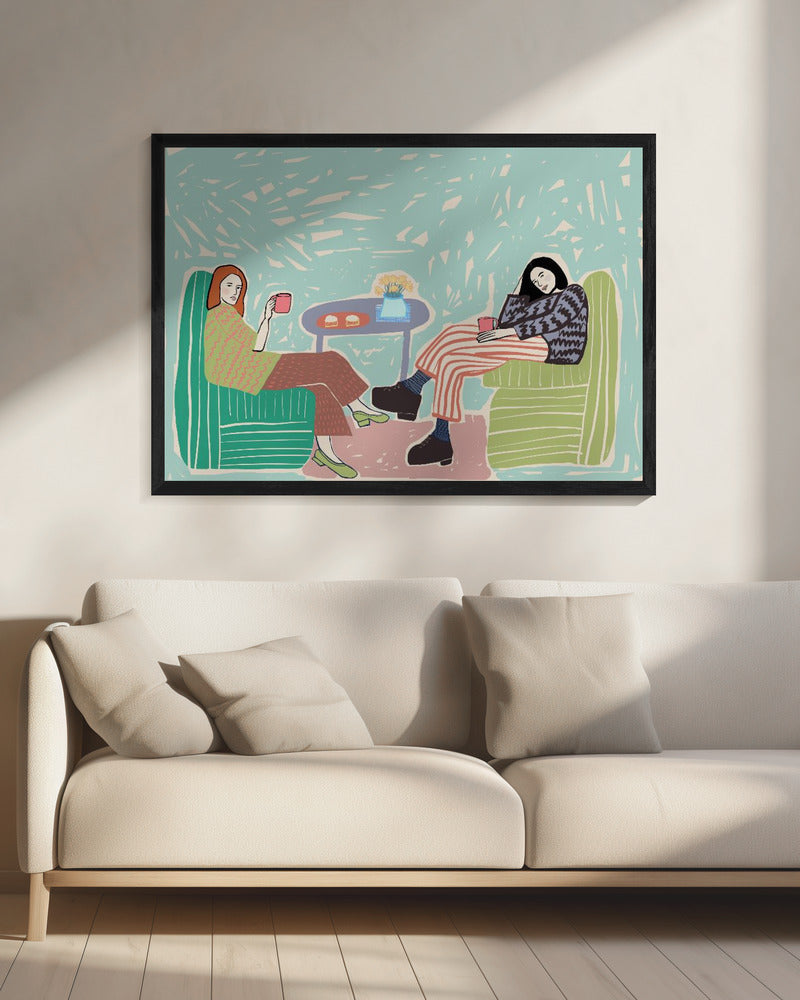 Friends sipping coffee | Canvas