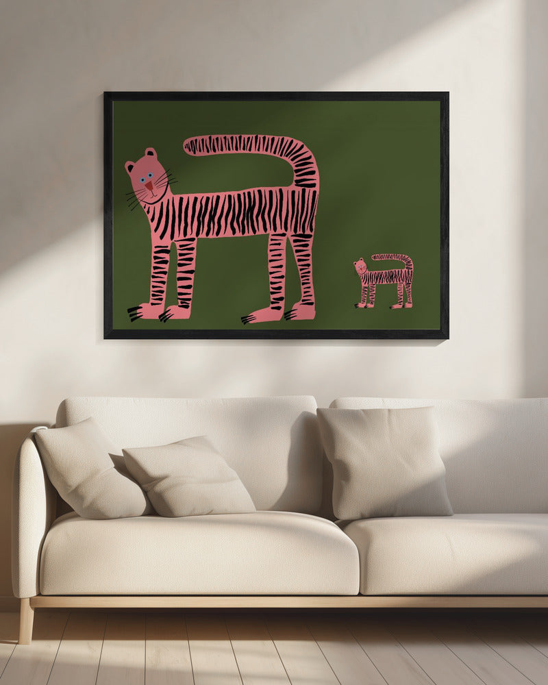 Tiger cat and cub baby | Canvas