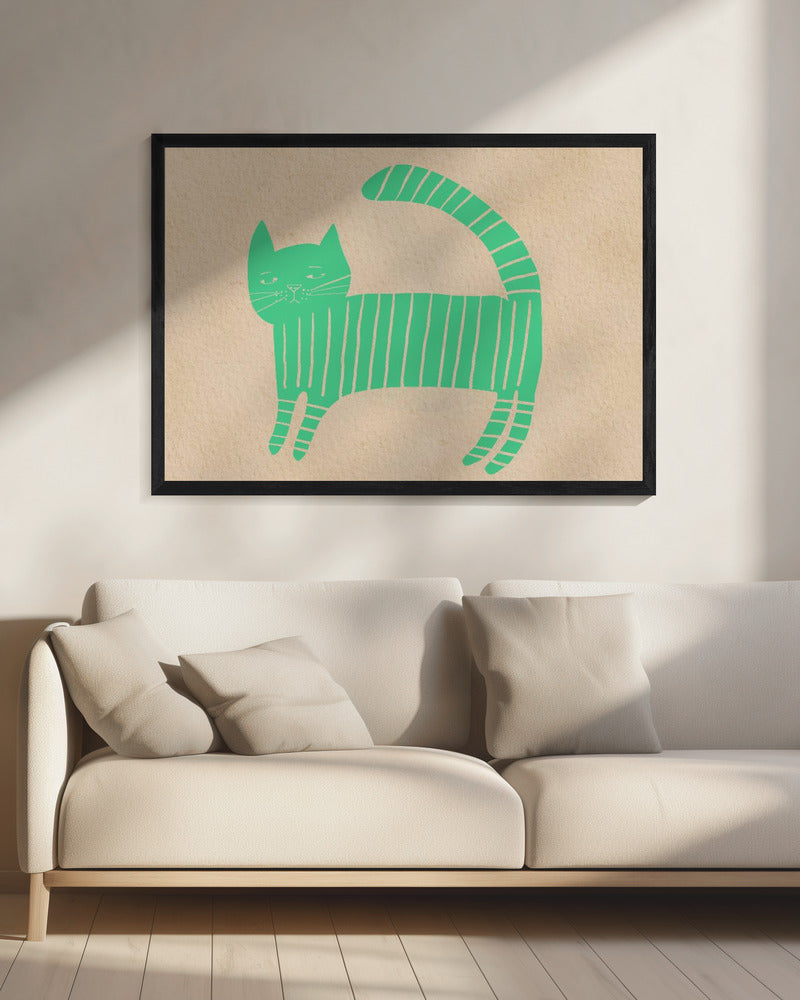 Green cat nursery | Canvas
