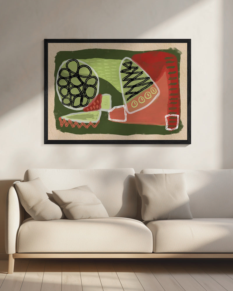 Abstract green and red | Canvas