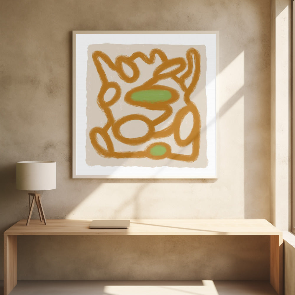 Tan Scribble 1 | Poster