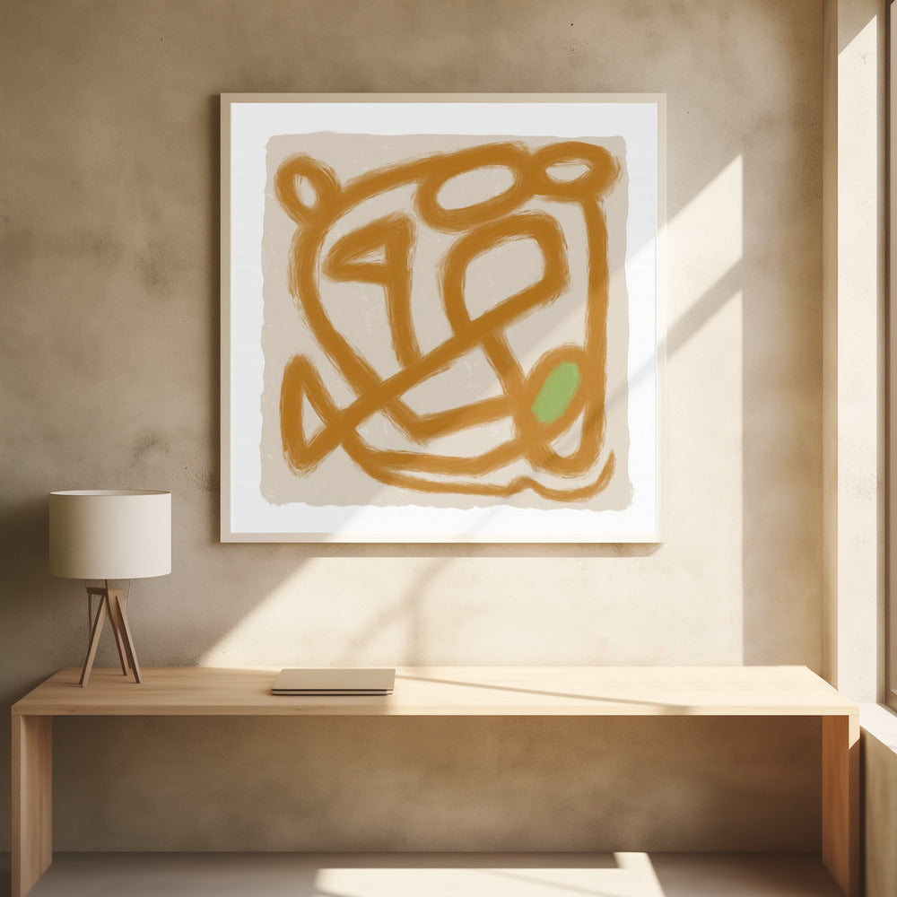 Tan Scribble 3 | Poster