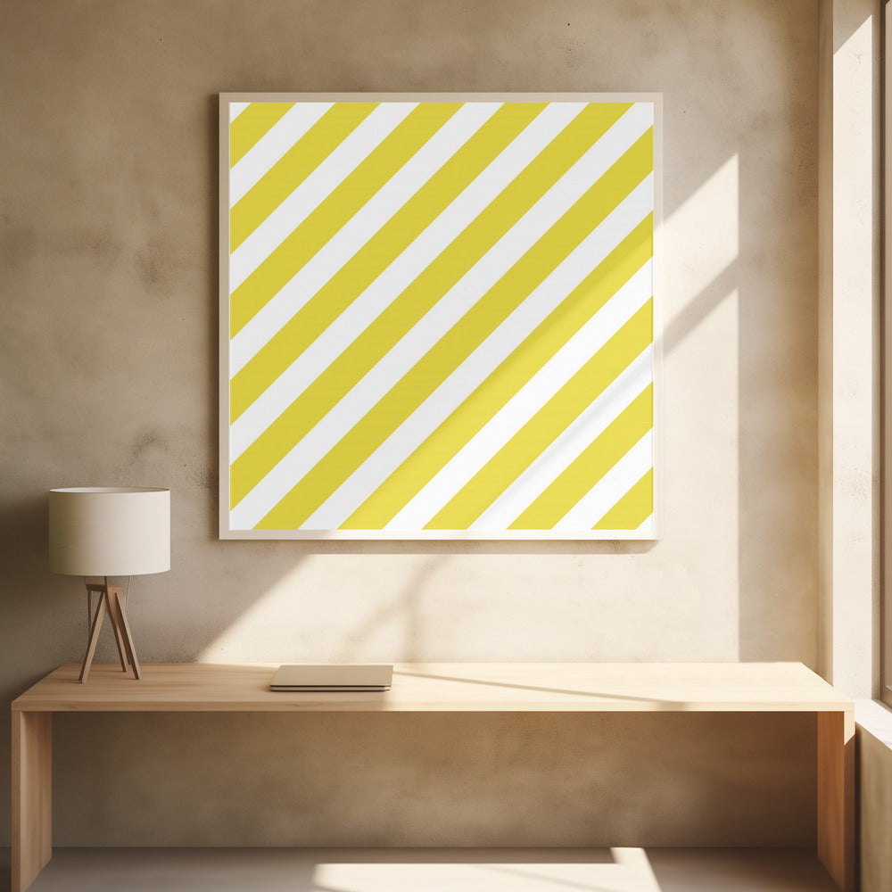 Yellow and White Stripes | Poster