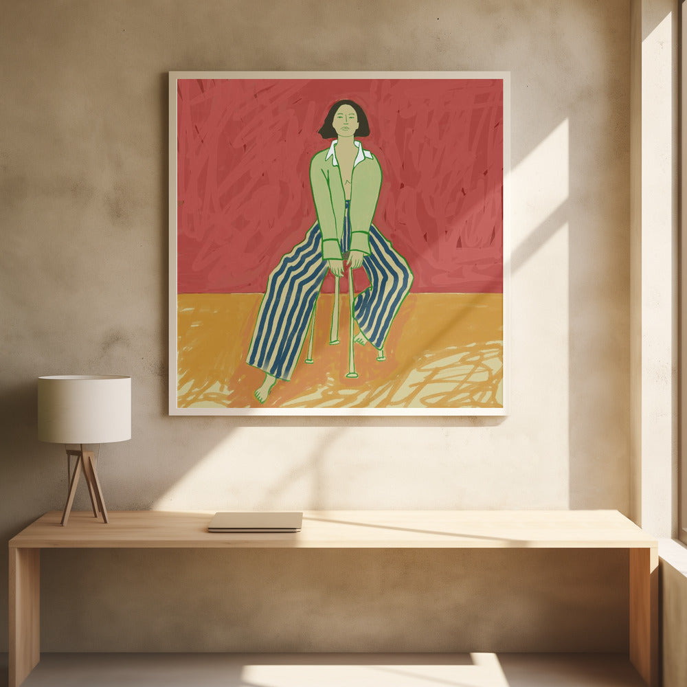 Woman on stool | Poster