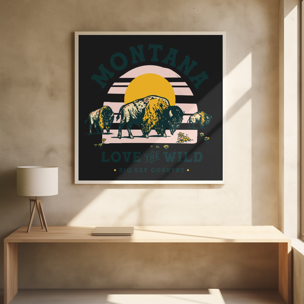 Montana Buffalo Art: Love The Wild | Poster