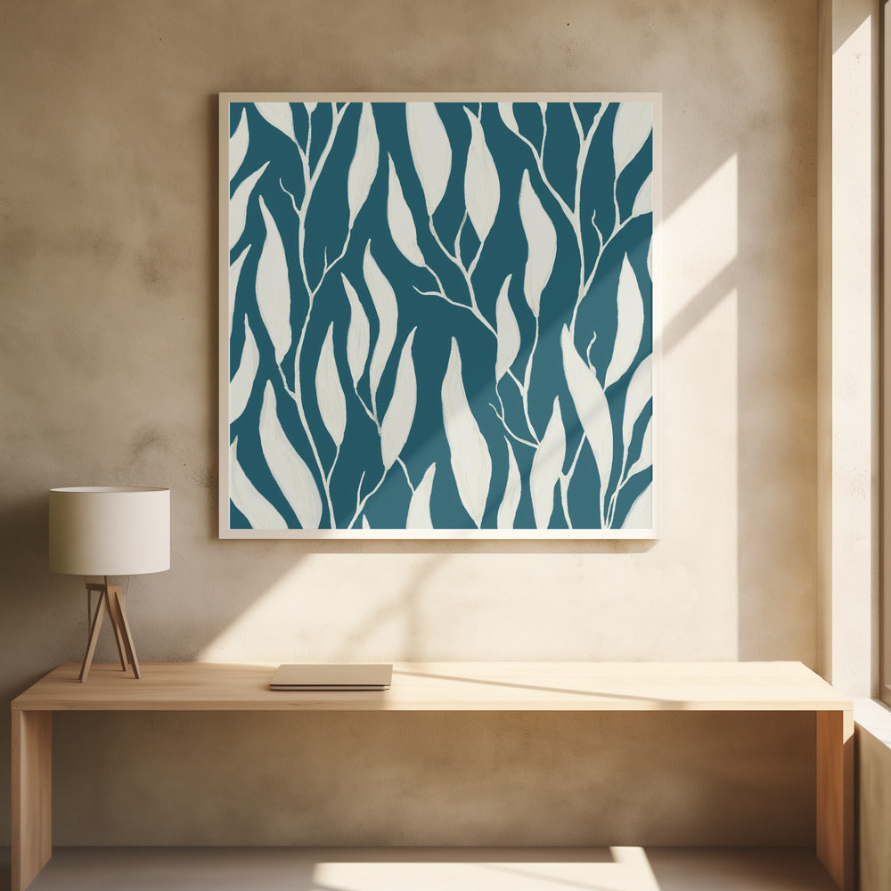 Tranquil Trailing Eucalyptus Branches Painted in Gouache | Poster