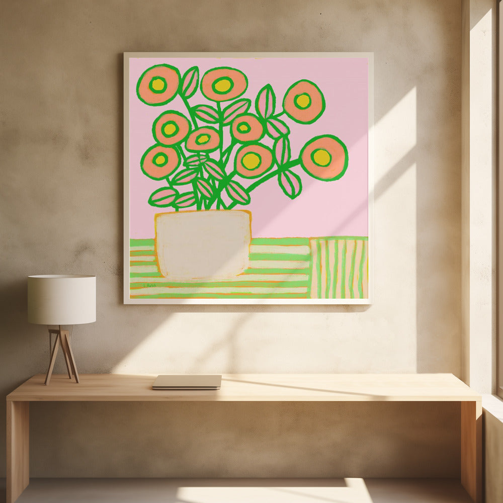 Flower pot in pinks | Poster