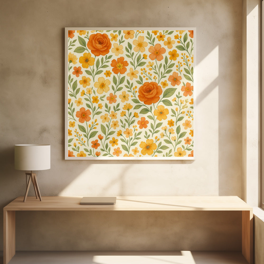 Orange Rose Meadow | Poster