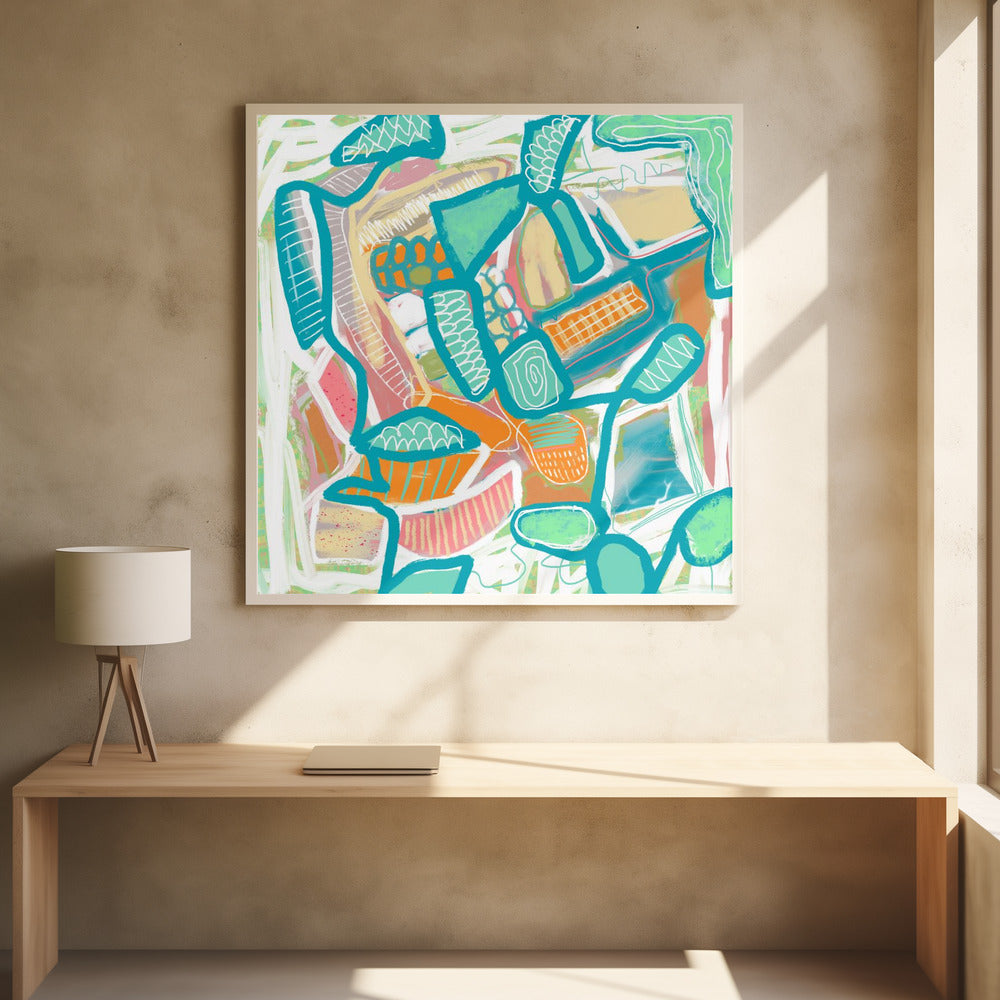 Blue and orange pattern | Poster