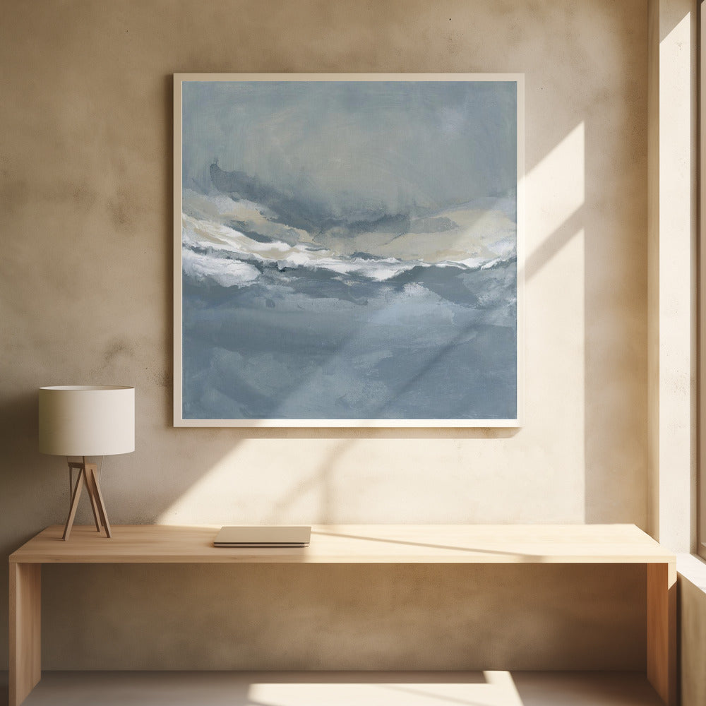 Serene Rolling Waves Beneath a Tranquil Sky | Poster