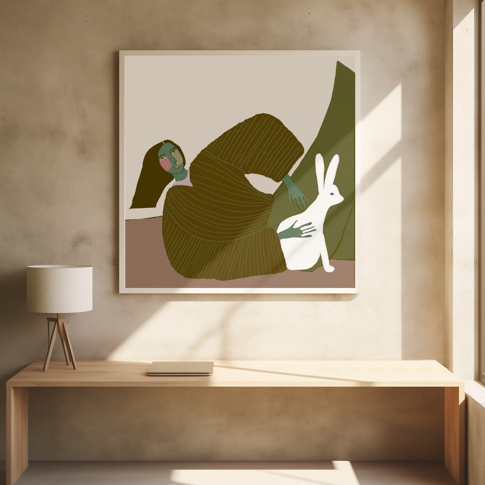 lady with rabbit | Poster