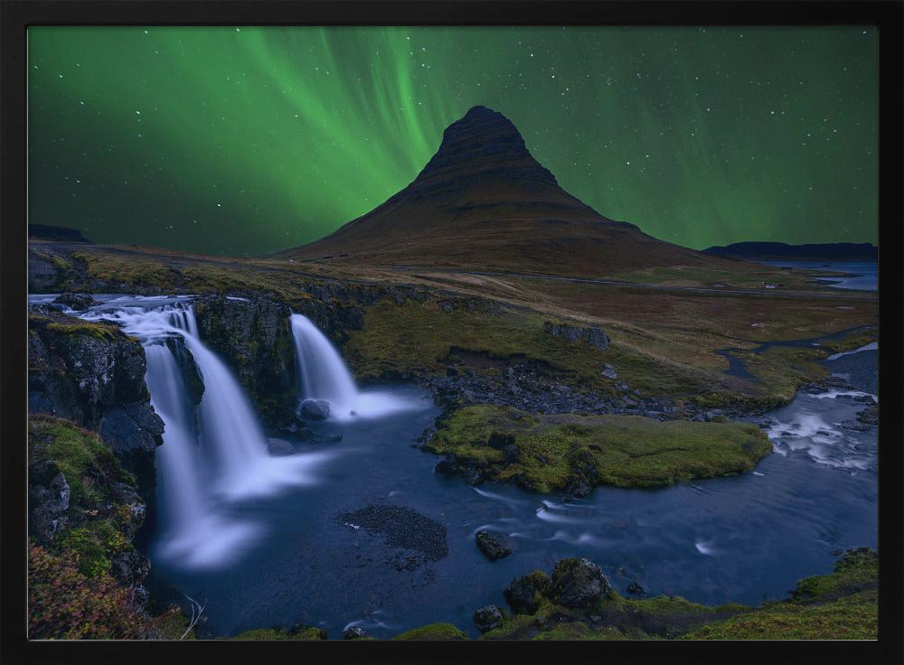 Kirkjufell...   Under a boreal green sky | Poster