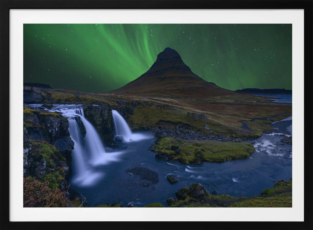 Kirkjufell...   Under a boreal green sky | Poster