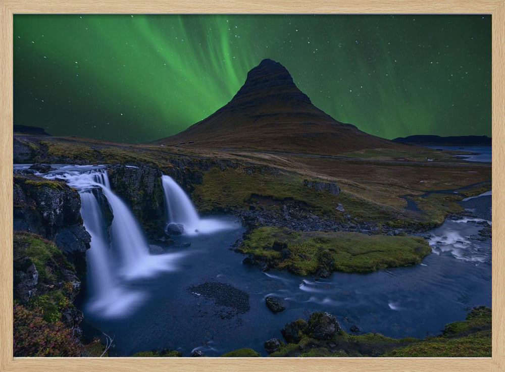Kirkjufell...   Under a boreal green sky | Poster