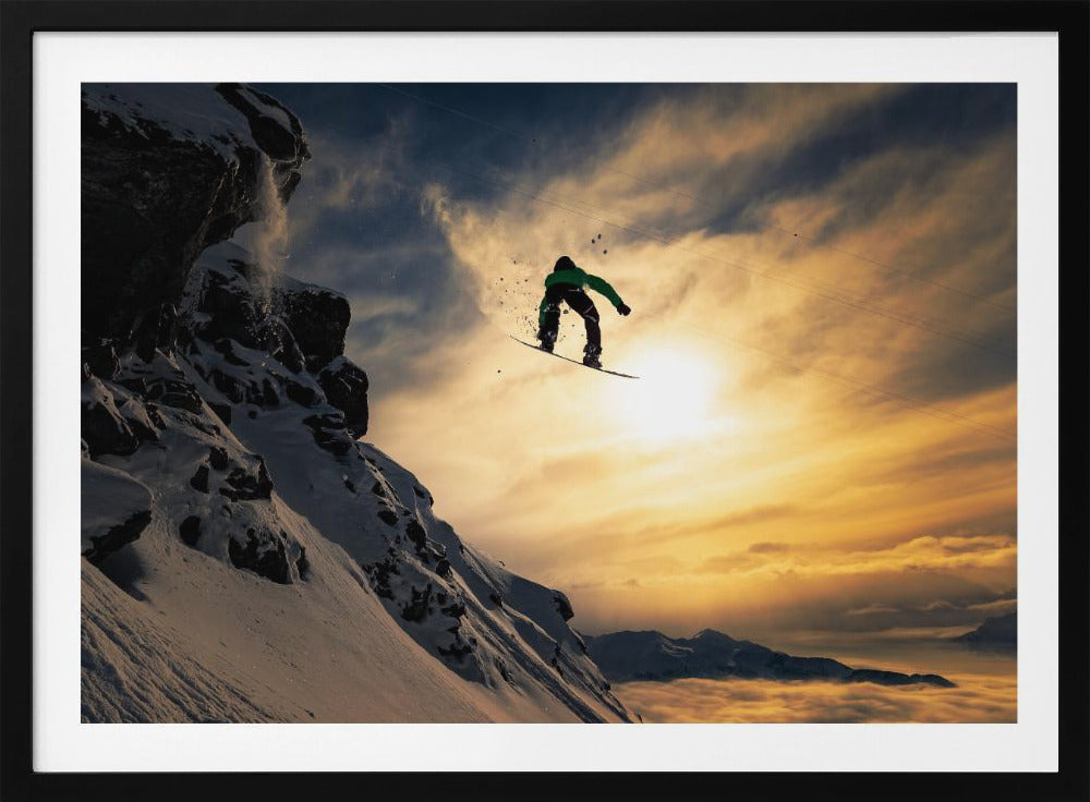 Sunset Snowboarding | Poster