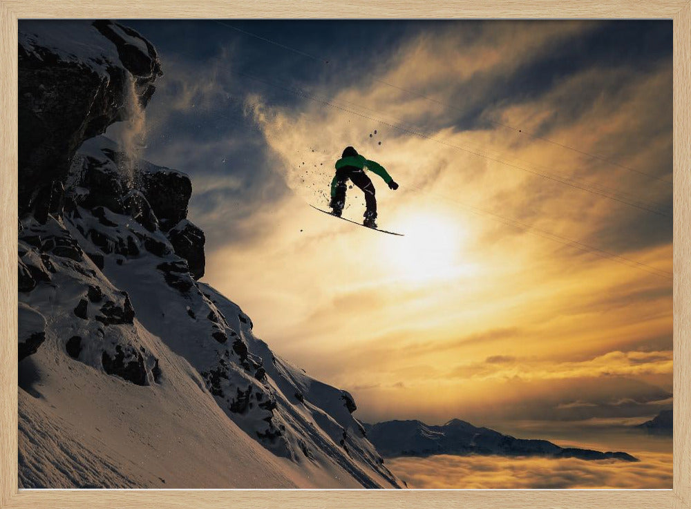 Sunset Snowboarding | Poster