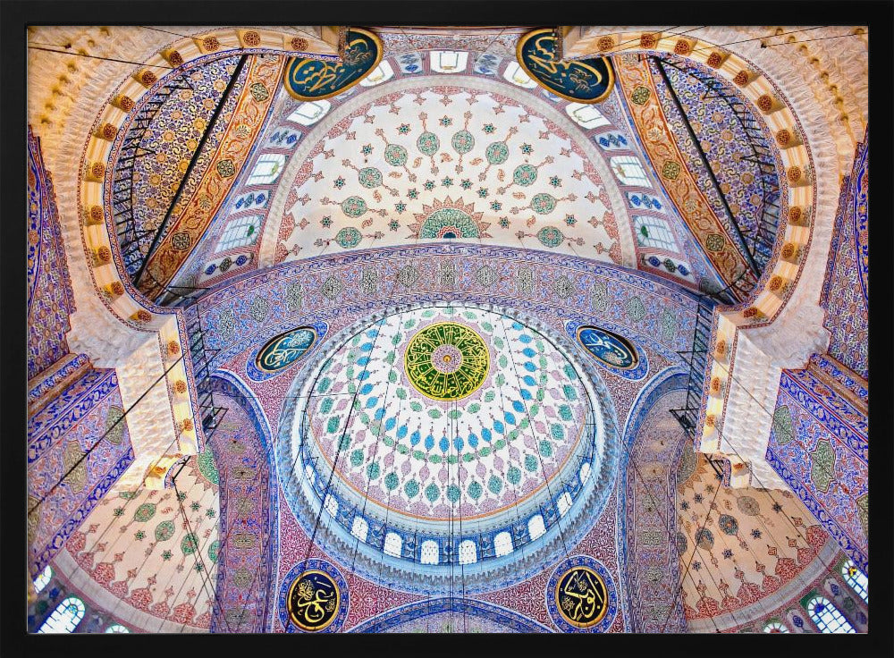 The Blue Mosque – The Sultan Ahmed Mosque. Columns and Main Domes. Istanbul. Turkey © Nora de Ang | Poster