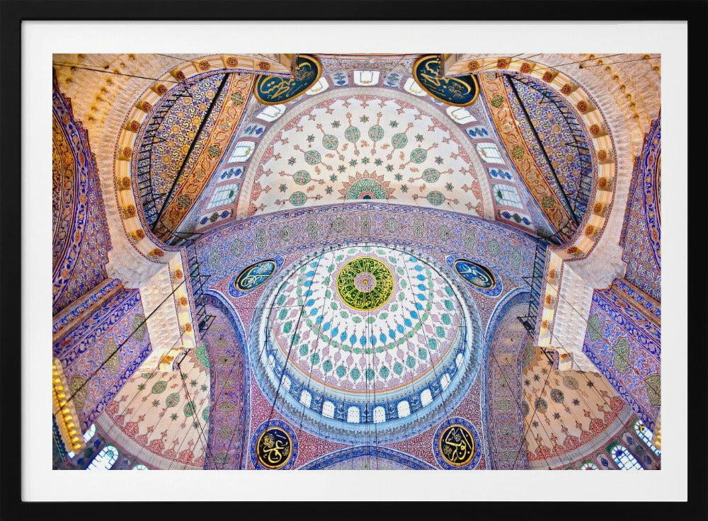 The Blue Mosque – The Sultan Ahmed Mosque. Columns and Main Domes. Istanbul. Turkey © Nora de Ang | Poster