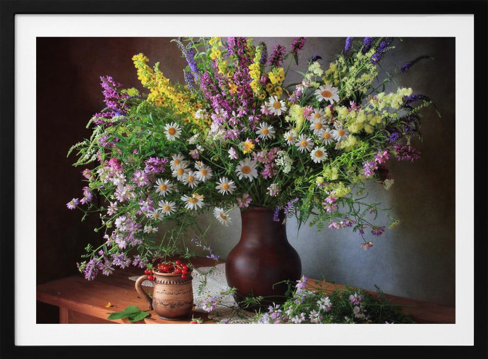 Still life with wildflowers and berries | Poster