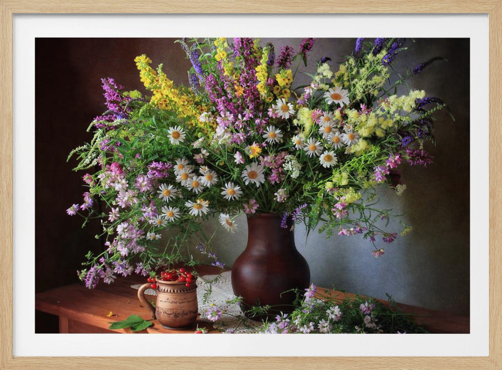 Still life with wildflowers and berries | Poster