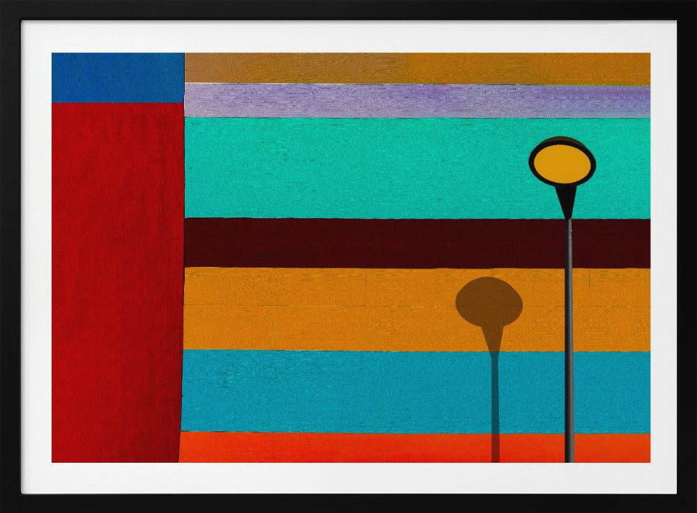 Lamp and striped wall | Poster